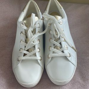 Michael Kors white and gold running shoes